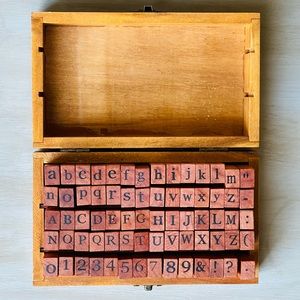 Alphabet Rubber Stamps with Storage Box